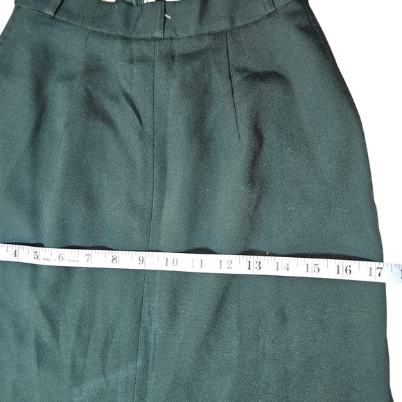 Vintage Emerald Christmas Green Wool Blend‎ A-Line Midi Skirt Size S 26 - Picture 5 of 8